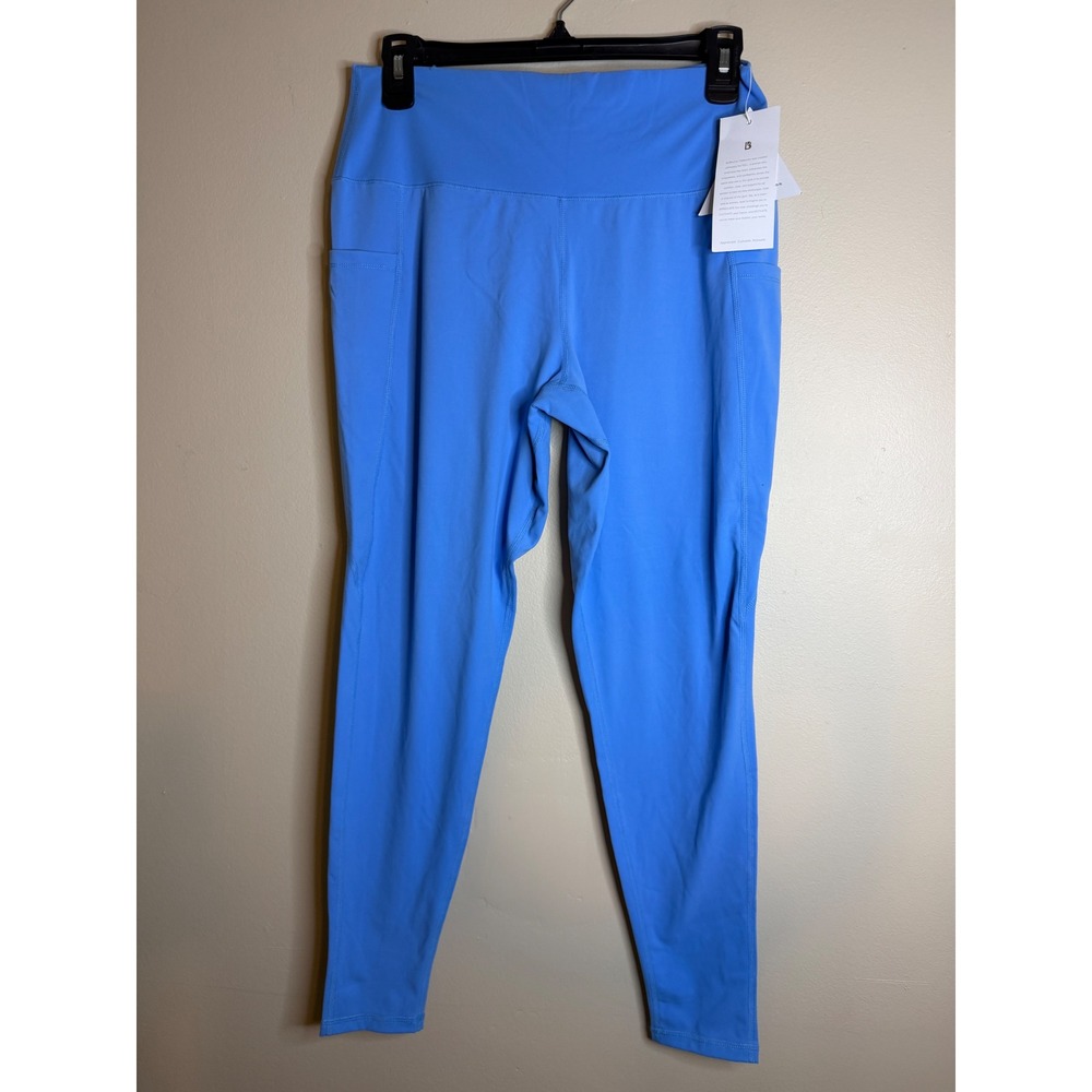 Buffbunny Womens XXL Blue Leggings High Rise Side Pockets NWT Activewear